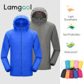 Lamgool Camping Rain Jacket Men Women Waterproof Sun Protection Clothing Fishing Clothes Quick Dry Skin Windbreaker With Pocket.