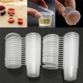 30Pcs 25ml Disposable Plastic Takeaway Sauce Cup Containers Food Box With Hinged Lids Small Transparent Plastic Palette Reusable.