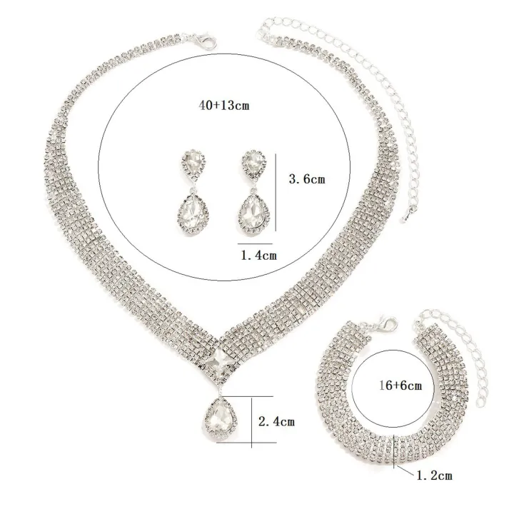 Wedding%20Jewelry%20Set%20High%20Gloss%20Full%20Imitation%20Jewel%20Bracelet%20Earrings%20Necklace%20Set%20-%20Image%204
