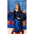 Blue Japani Silk Saree for Women - Light Navy Blue. 