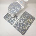 New bronzing carpet bathroom toilet three-piece set PV velvet floor mat thickened and absorbent one piece on behalf of the hair. 