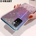 For Redmi Note 11 4G Case Glitter Silicone Soft Cases Starry Sky String Glitter Transparent Space Stars Moon Redmi Note11 4G Back Cover.