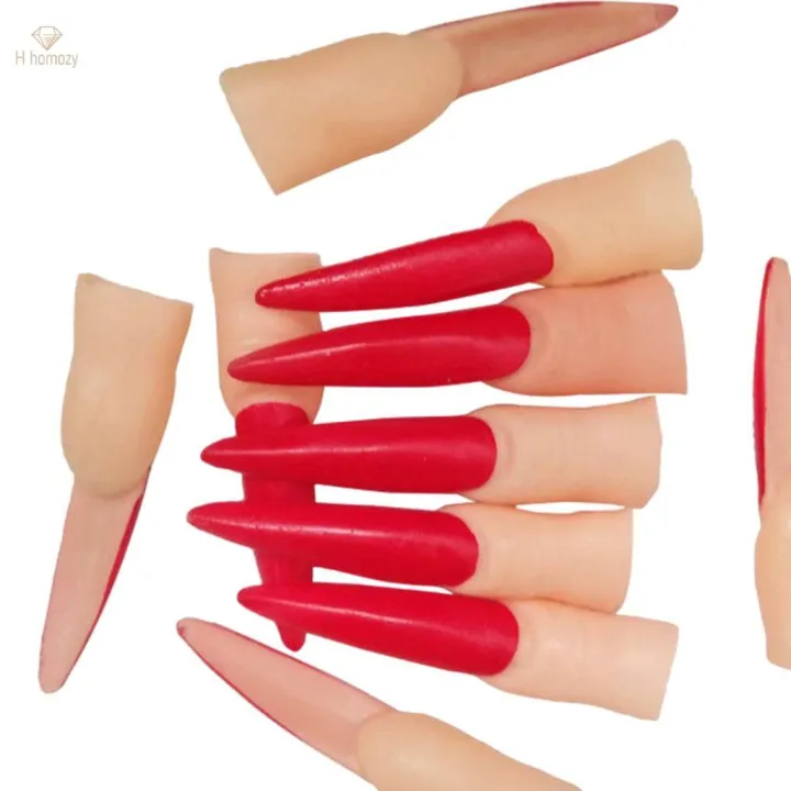 10pcs%20False%20Nails%20Cosplay%20Party%20Supplies%20Scary%20Makeup%20Accessories%20Red%20-%20Image%208