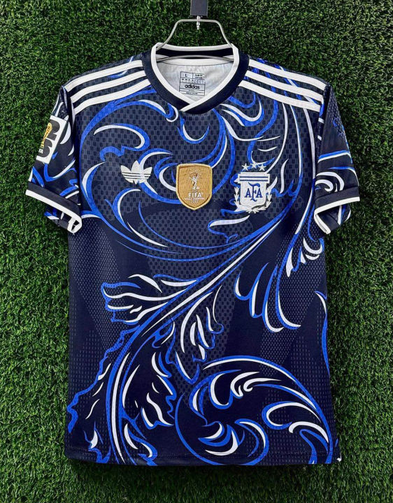 Argentina World Cup Three Star Navy Blue Half Sleeve Away Jersey 2026
