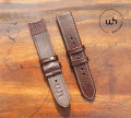 New Leather Watchband Wrist Strap 20mm 22mm 24mm With Silver Stainless Steel Buckle.