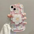 Sweet Pink Flower Cute Phone Case with Holder Strap for iPhone 14 12 13 11 Pro Max Mini XR XS X 6 7 8 Plus Korean Covers Shell. 