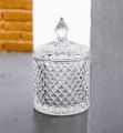 "Crystal Candy Box with Lid, Small Size Clear Soda Lime Glass, Ideal for Candy, Spice, and Food Storage, Features Beautiful Weave Design, Transparent for Easy Viewing, Includes Glass Lid, 1 Piece Mini Size". 