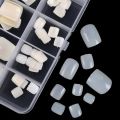 Full Coverage Square False Toenails Natural/Transparent/White Acrylic Nail Tips Nail Art Decorations Manicure Tool 100PCS.