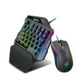 One Handed Keyboard One-Handed Mechanical Gaming Keyboard/mouse RGB LED Backlit Portable Mini Gaming Keypad/mice for LOL/PUBG/Wow/Dota/OW/Fps Game.