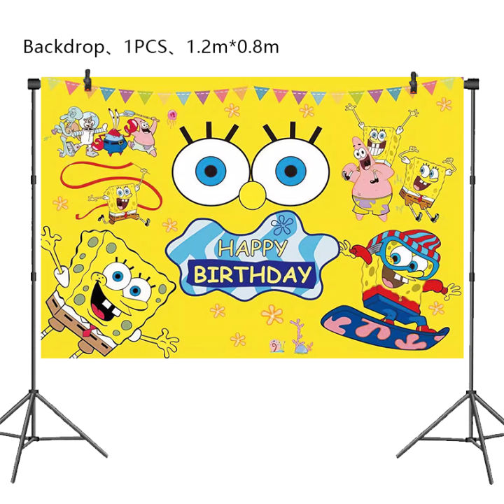 SpongeBob%20Birthday%20Party%20Decoration%20Aluminum%20Foil%20Balloon%20For%20Kid%20Event%20Supplies%20Disposable%20Tableware%20Banner%20Backdrop%20Gift%20-%20Image%205