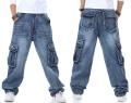 Men Jeans Baggy Hip Hop Jeans Multi Pockets Skateboard Cargo Jeans For Men Tactical Joggers Denim Pants Size 38-46. 