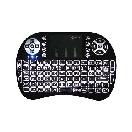RGB Gaming Wireless Backlit Mini Keyboard With Touchpad - Black