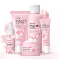 Laikou Japan Sakura Skin Care Set - 5pcs [serum Cream Toner Eye Cream Cleanser Combo]. 