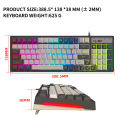 V600 Office Keyboard Wired Gaming Keyboard 96 Keys RGB Backlight Bi-color Injection Molding Color-Matching Gray White Spot Wholesale. 