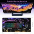 Extended Gaming Mouse Pad Cartoon Fluid Pattern Anime Design Rubber Anti-Slip Base and Keyboard Support Mouse Mat. 