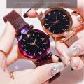 Women Fashion Starry Sky Watches Magnet Buckle Mesh Belt Diamond Quartz Watch Women Dress Clock Wristwatches Reloj Para Mujer. 