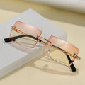 Sunglasses Square Glasses Rimless Shades Rectangle Sunnies Vintage Eyewear. 