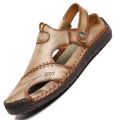 Summer Men's Sandals Men Leather Sandals Classic Roman Shoes Slipper Soft Outdoor Sneakers Beach Rubber Men Trekking Sandals.