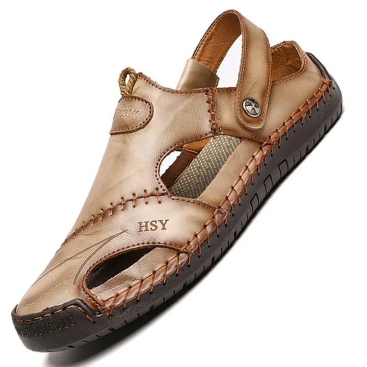 Summer%20Men's%20Sandals%20Men%20Leather%20Sandals%20Classic%20Roman%20Shoes%20Slipper%20Soft%20Outdoor%20Sneakers%20Beach%20Rubber%20Men%20Trekking%20Sandals%20-%20Image%204