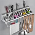 Wall Mount Kitchen Tools Shelves Spoon Forks Storage Utensils Stand Rack Hooks. 
