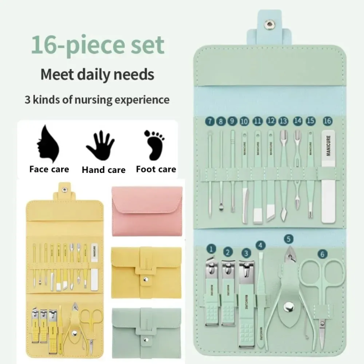 Nail%20Clippers%20Set,%2016pcs%20Manicure%20&%20Pedicure%20Tools,%20Stainless%20Steel%20Nail%20Cutter%20Kit%20for%20men%20and%20women,%20with%20Leather%20Bag,%20Travel%20Grooming%20Kit%20for%20Facial,%20Cuticle%20and%20Nail%20Care%20-%20Image%204