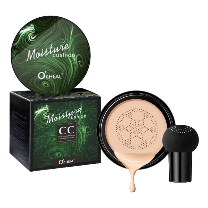 Ocheal BB Cream Air Cushion Compact Make Up Foundation Concealer Cream for Face Cosmetics Makeup Mushroom Head Puff