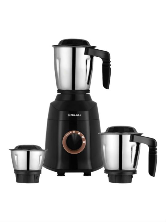 Bajaj Military Series Finesse 750W Mixer Grinder | 3 Stainless Steel Military Grade Jars*, DuraCut Blade,Midnight Black, 750 watts