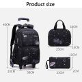 Kids School Bag With Wheels Rolling Backpack for Boy Wheeled School Bag 6 Wheels Trolley Bookbag Carry on Luggage with Lunch Bag. 