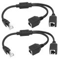 Ethernet Network Extension Cable Adapter-2 * Ethernet Splitter Cable-black.