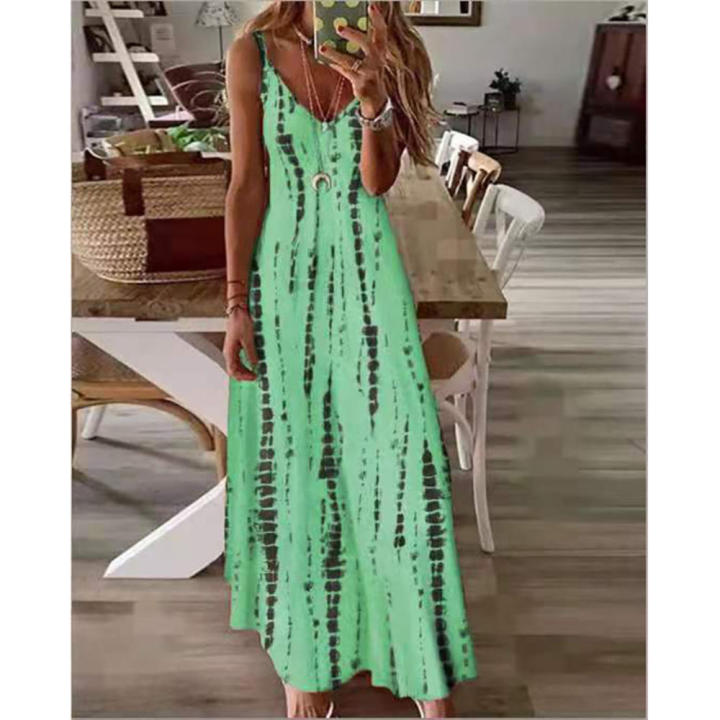 Long%20Dress%20Casual%20Dress%20New%20Strap%20Dress%20Tie%20Dyed%20Print%20Large%20Swing%20-%20Image%207