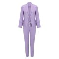 Women Suit Set Two Piece Office Business Long Sleeve Lapels Balzer Jacket Pants Suit. 