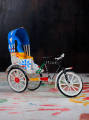 Rickshaw Showpiece Miniature (Metal, Hand Painted, Rickshaw Painting. 