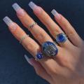 The Vampire Diaries Rings Elena Gilbert Daylight Rings Vintage Crystal Ring With Blue Lapis Fashion Movies Jewelry Cosplay. 