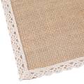 16Pcs Linen Table Mat Lace Placemat Set Natural Jute Woven Tableware Mat Wedding Party Decoration.