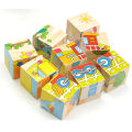 Stalls toys wholesale children's puzzle baby early education 9 three-dimensional puzzle blocks cartoon animal six-sided painting. 