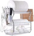 3 Layer Dish Drainer Rack - Silver -. 