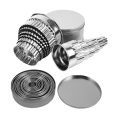 2 Set Round Cookie Biscuit Cutter Set Stainless Steel Mold, A & B. 