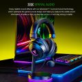 Razer V3 Chroma RGB Headphones Wired USB Gaming Headset with Detachable HyperClear Cardioid Mic-black. 