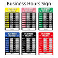 Hours Sign Double Sided Open/Closed Sign Will Return Clock with Black Vinyl Number Sticker for Business Store. 