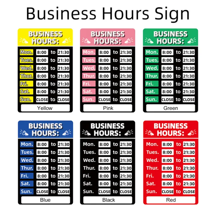 Hours%20Sign%20Double%20Sided%20Open/Closed%20Sign%20Will%20Return%20Clock%20with%20Black%20Vinyl%20Number%20Sticker%20for%20Business%20Store%20-%20Image%203