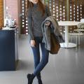 Women Black White Striped Long Sleeve T-Shirt Korean Style Turtleneck Tops. 