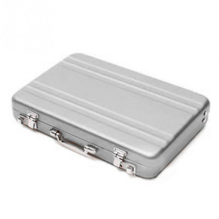 Mini Metal card holder Sleek Suitcase-style Metal Mini suitcase holder Bank card-sized Bank card holder box case for Business professionals Travelers Office use organization