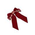 Simple polka dot checkered bow spring clip sweet versatile New Year red accessory Japanese and Korean hair clip at back of the head.