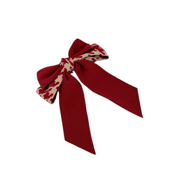 Simple%20polka%20dot%20checkered%20bow%20spring%20clip%20sweet%20versatile%20New%20Year%20red%20accessory%20Japanese%20and%20Korean%20hair%20clip%20at%20back%20of%20the%20head%20-%20Image%205
