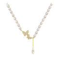 Fashionable Trendy Butterfly Pendant Pearl Choker Necklaces for Girls Simple Stylish - Pearl Adjustable Women Necklace Jewelry Accessories Gift for Women Simple New Collection 2025.