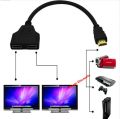 HDMI Male to 2 HDMI Female 1 in 2 out Splitter Cable better signal transfer Build-in HDMI ports. 