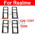 For Realme C25/C25Y/C25S Sim Tray Micro SD Card Slot with Sim Ejector Pin Replacement Part.