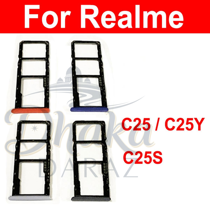 For Realme C25/C25Y/C25S Sim Tray Micro SD Card Slot with Sim Ejector Pin Replacement Part