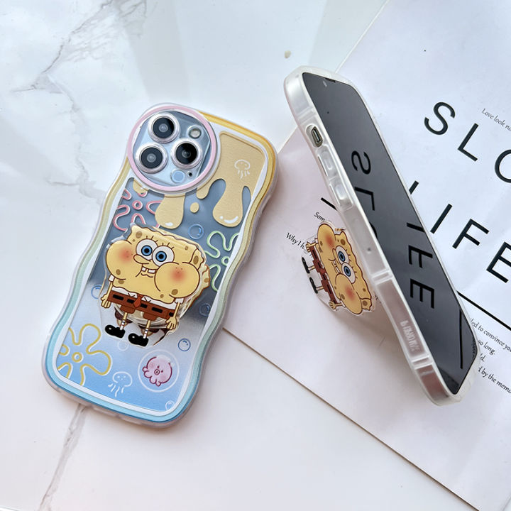 BILI%20for%20Vivo%20Y36%204G%205G%20/%20Y27%205G%20Back%20Cover%20With%20Free%20Ring%20Holder%20Spongebob%20Soft%20Transparent%20Colorful%20Wavy%20Phone%20Cases%20-%20Image%209