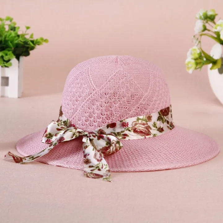 Summer%20Girls%20Sun%20Hats%20Wide%20Brim%20Bowknot%20Straw%20Hat%20with%20Ribbon%20Outdoor%20Sun%20Protection%20Women%20Hats%20Ladies%20Panama%20Caps%20-%20Image%202